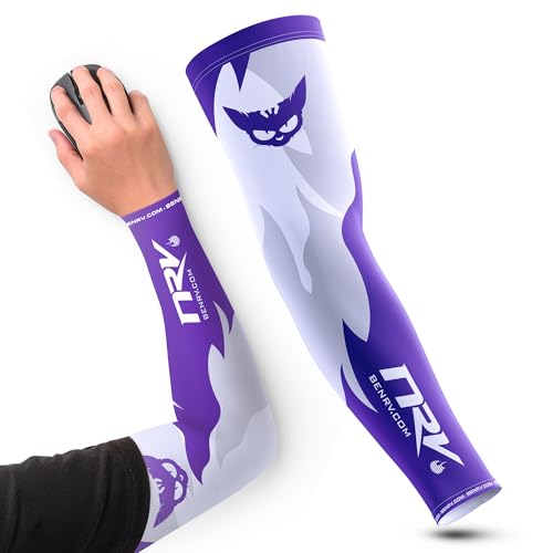 NRV Esport Mutant Gaming-Manschette für Sport, atmungsaktiv, langlebig und flexibel, Weiß & Violett, violett, Large NRV Esport Mutant Gaming-Manschette für Sport, atmungsaktiv, langlebig und flexibel, Weiß & Violett, violett, Large von NRV