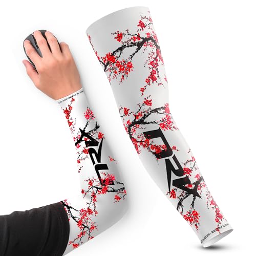 NRV Gaming-Kompressionsmanschette (Edition Sakura) – verbesserte eSport-Leistung mit japanischem Stil – von Profis entwickelt – langlebig, atmungsaktiv und reibungsfrei, rot, XX-Large von NRV