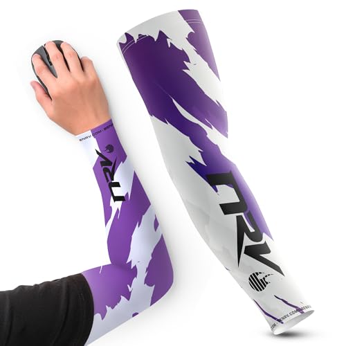 NRV Kompressions-Gaming-Esport (Edition) – Optimieren Sie Ihr eSportspiel mit Camouflage-Stil – von Profis entworfen – langlebig, atmungsaktiv und reibungsfrei, Weiß / Violett, Large von NRV