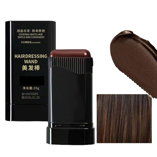 Haarfärbekamm, Temporärer Wurzelfärbe-Haarfärbepinsel - Haaransatz-Shading-Stick, Werkzeug Zur Grauhaarabdeckung, 20g Hochpigmentierter Haarwurzel-Concealer Für Männer Und Frauen (Dunkelbraun) von NRVTRE