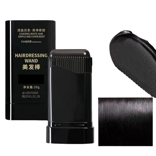 Haarfärbekamm, Temporärer Wurzelfärbe-Haarfärbepinsel - Haaransatz-Shading-Stick, Werkzeug Zur Grauhaarabdeckung, 20g Hochpigmentierter Haarwurzel-Concealer Für Männer Und Frauen (Schwarz) von NRVTRE