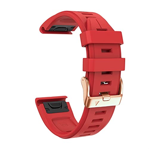 NRYCR 20 mm Uhrenarmband, Ersatz für Garmin Fenix 5S/5S Plus/6S/7S/Instinct 2S/D2, schnelles Anbringen, weiches Silikonarmband mit rotgoldener Schnalle, atmungsaktiv, wasserdicht, 20 mm, Achat von NRYCR