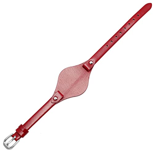 NRYCR Echte Leder -Uhrenbänder für Fossilien ES3077 ES2830 ES3262 ES3060 Stilvolle Frauen beobachten Gurte kleines Armband(Red,8mm silver clasp) von NRYCR