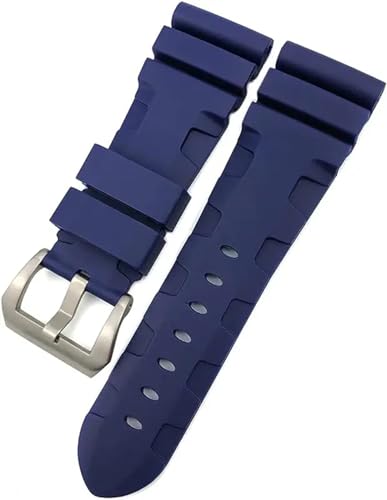 NRYCR Gummi-Uhrenarmband, 24 mm, 26 mm, Silikon, passend für Panerai Submersible Luminor PAM, grün-blau, wasserdichtes Armband (Farbe: blauer Stift, Größe: 24 mm) von NRYCR