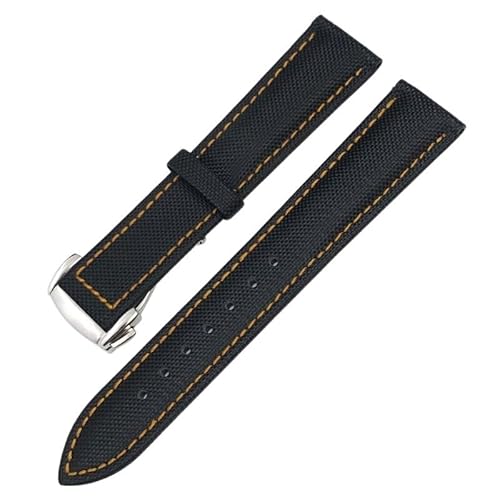 NRYCR Uhrenarmband aus hochdichtem Nylon-Leder, 19 mm, 20 mm, 21 mm, 22 mm, passend für Omega X Watch, Seamaster Speedmaster AT150 De Ville Seiko, Stoff-Uhrenarmband, 19 mm, Achat von NRYCR