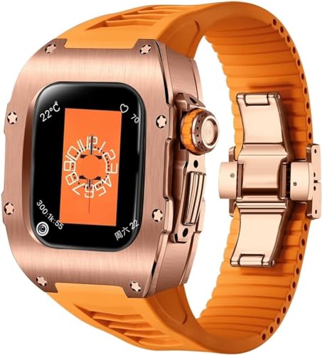 NRYCR Uhrengehäuse aus Titanlegierung, Gummiband, Uhrenverschluss, Mod Kit, für Apple Watch Serie 8, 7, 41 mm, 40 mm, RM-Stil, für Herren und Damen, Uhrengehäuse, Sportarmbänder, Zubehör, For 40mm, von NRYCR