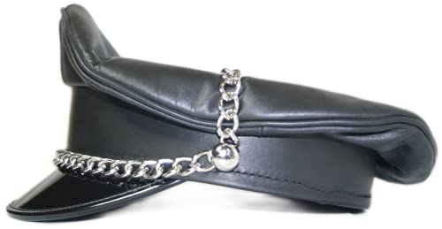 Sn Muir Cap mit Kette, echtes Leder, Schwarz Gr. M, Schwarz von NS