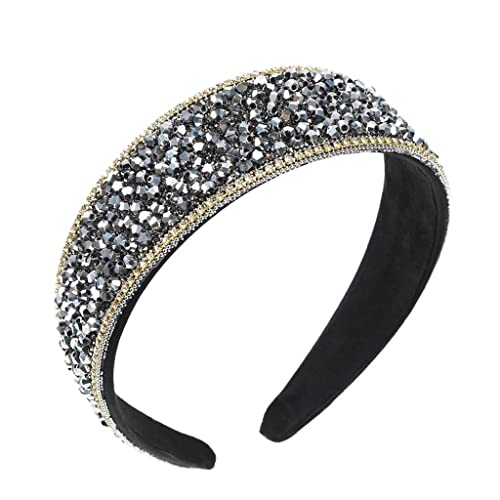 Breitkrempiges Strass-Stirnband, glänzend, voller Kristall, Kopfband, Damen-Haarschmuck, Turban-Kopfbedeckung von NSIBAN