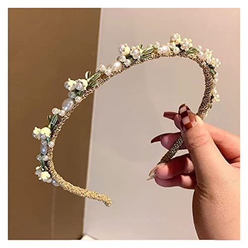 Damen Perlenblumen-Stirnband, handgefertigt, vielseitig einsetzbar, äußere Haardekoration, süßes Stirnband, Haarschmuck von NSIBAN