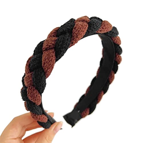 Frauen Stirnband Warme Herbst Winter Kopfbedeckung Patchwork Geflochtenes Haarband Gestrickte Accessoires von NSIBAN