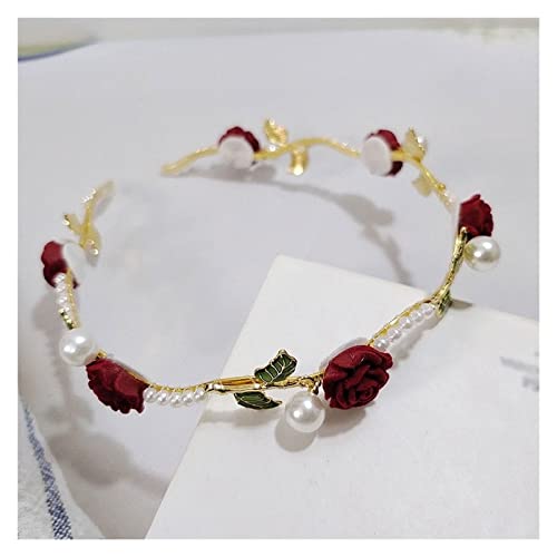 Rose Perle Stirnband Sommer Französisch Retro Haarnadel Kopfschmuck Drücken Haar Stirnband Hochzeit Haar Zubehör von NSIBAN