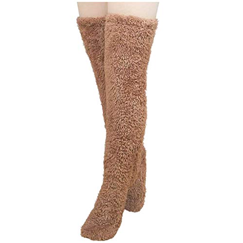 NSICBMNO 2 Paar Kniestrümpfe für Damen, kuschelige Pfotensocken, Hausschuhe, flauschige Socken, Hausschuhe, flauschige Socken, lange Socken, warme Overknee-Socken, Plüsch-Hausschuhe, Strümpfe, von NSICBMNO