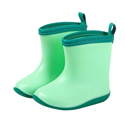 NSICBMNO Regenstiefel für Kinder, Jungen, Mädchen, wasserdichte Gummistiefel, rutschfeste Gummistiefel, Schneeschuhe, leichter Gummistiefel für Outdoor-Abenteuer, nasses Wetter, B Grün, 5 Jahre von NSICBMNO