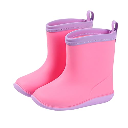 NSICBMNO Regenstiefel für Kinder, Jungen, Mädchen, wasserdichte Gummistiefel, rutschfeste Gummistiefel, Schneeschuhe, leichter Gummistiefel für Outdoor-Abenteuer, nasses Wetter, B Pink, 5 Jahre von NSICBMNO