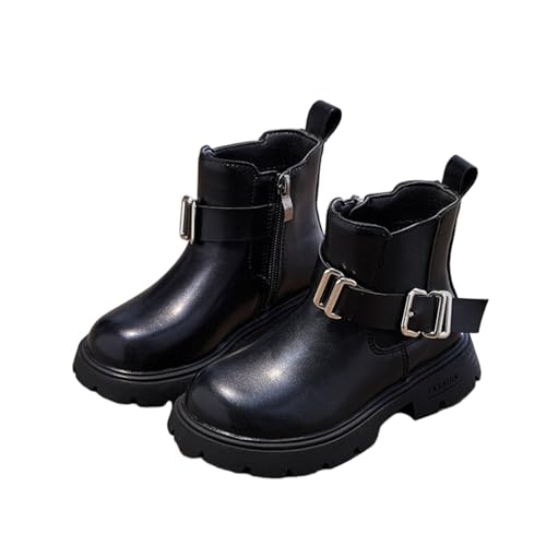 NSICBMNO Stiefeletten für Mädchen, Cowgirl-Stiefel, Chelsea, Reiten, Kinder, grobe Stiefel, Schulschuhe, Regenstiefel für Kinder, Herbst und Winter, A Schwarz, 17 EU NSICBMNO Stiefeletten für Mädchen, Cowgirl-Stiefel, Chelsea, Reiten, Kinder, grobe Stiefel, Schulschuhe, Regenstiefel für Kinder, Herbst und Winter, A Schwarz, 17 EU von NSICBMNO