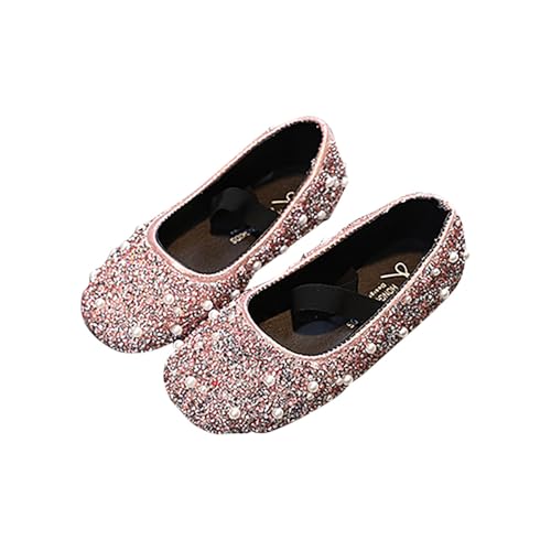 Prinzessin Schuhe für Mädchen Mary Jane Prinzessin Pumps Knöchelriemen Court Blumenmädchen Party Schule Hochzeit, Rosa, 3 Jahre von NSICBMNO