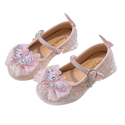 Prinzessin Schuhe für Mädchen Mary Jane Schuhe Knöchelriemen Court Cosplay Party Pumps Hochzeit Geburtstag Kleid, Rosa, 3.5 Years von NSICBMNO