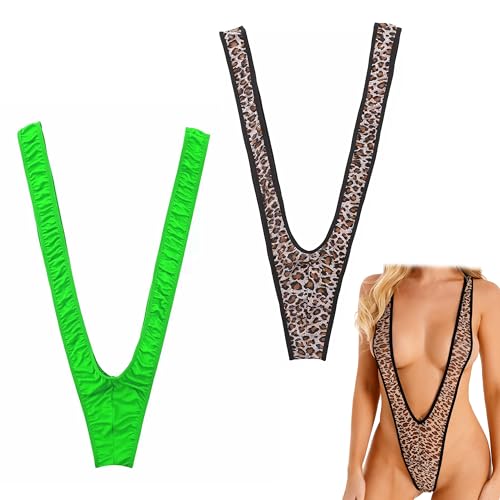 NSKRKOW 2 Men's String Mankini Funny Borat Thong Swimming Underwear Christmas V Shape Swimsuit von NSKRKOW