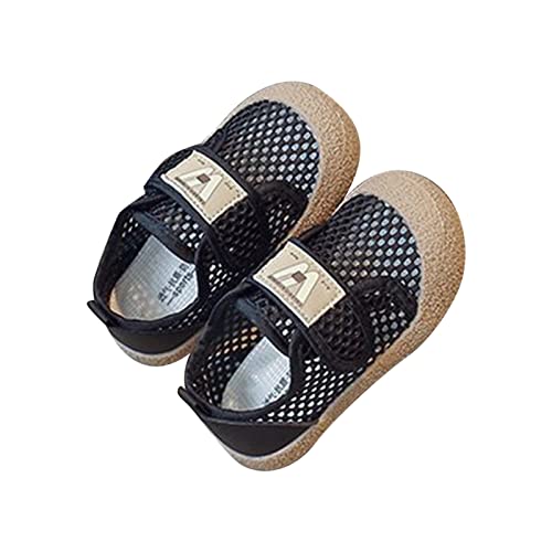 Atmungsaktive Kinder-Sneaker Kleinkinder, Kleinkinder, Jungen und Mädchen, Kleinkinderschuhe, Sommer, atmungsaktive Mesh-Turnschuhe, weicher Boden, für Zuhause, tägliches Tragen (Black, 25.5 Toddler) von NSOT