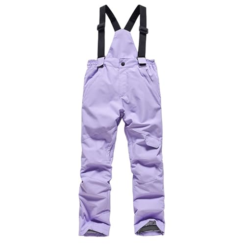 NSOT Baby Boys Elegant Snow Pants Toddler Snow Pant Winter Ski Bibs Cargo Stash Pocket Insulated Convertible Snowsuit for Girls Boys (Purple, 7-8 Years) von NSOT