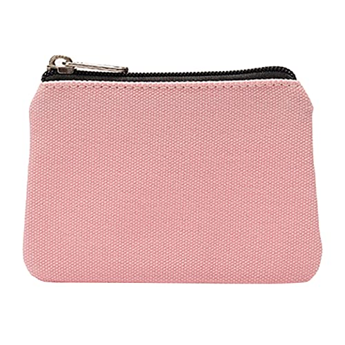 NSOT Big Wallets Colorful Cotton Canvas Change Bag Card Bag Simple Small Cloth Bag Storage Bag Large Capacity Card Holder Wallet (Pink, One Size) von NSOT