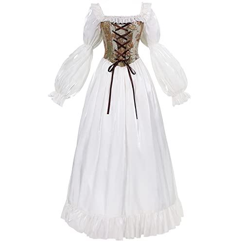 NSPSTT Französisches viktorianisches Kleid, weiße Renaissance-Kleider, Regency-Kleid, Prinzessin, Hochzeitskostüm von NSPSTT
