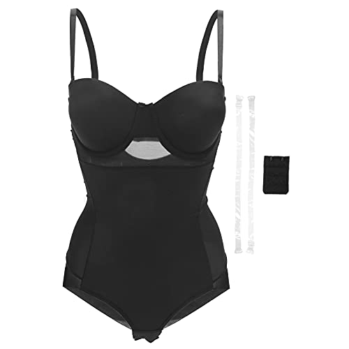 Damen-Shapewear, Korsett Mit BH, Verstellbare Träger, Ganzkörperkorsett Schwarz, Bequemes Und Atmungsaktives Korsett(XL（40B)) von NSXAYIWE