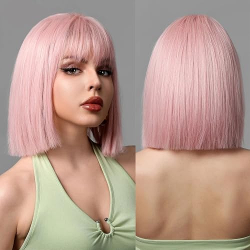 Kurze gerade Haare Bobo Head Perücke 13inch Bio No Trace Synthetic Faser für Frauen Cosplay Party täglich Gebrauch von NSXAYIWE