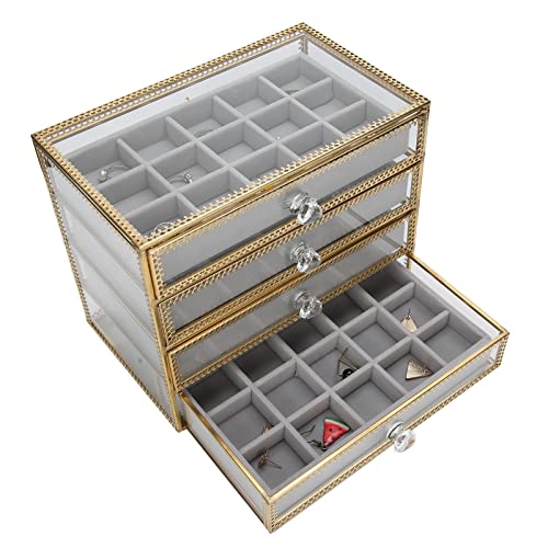 NSXAYIWE Nagel-Organizer-Aufbewahrungsbox, 60 Fächer, Desktop-Nagelkunst-Spitzen-Aufbewahrungsbox, 4-lagige Schmuckschatulle, Nagelaufbewahrung Kompatibel Für Schmuckanhänger, Edelsteinperlen von NSXAYIWE