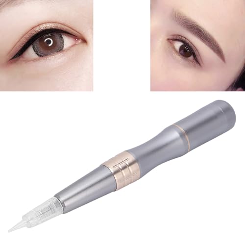 NSXAYIWE Semi-permanente Kabellose Make-up-Tätowierungsmaschine, Geräuscharmer Wiederaufladbarer Akku, Microblading-Versorgung Für Augenbrauen-Lippen-Eyeliner-Pulver(银色) von NSXAYIWE