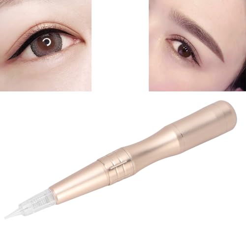 NSXAYIWE Semi-permanente Kabellose Make-up-Tätowierungsmaschine, Geräuscharmer Wiederaufladbarer Akku, Microblading-Versorgung Für Augenbrauen-Lippen-Eyeliner-Pulver(金色) von NSXAYIWE