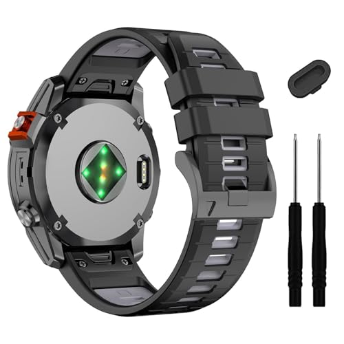 26mm Fenix ​​7x 6x Pro 5x Plus Quickfit Uhrenband, weicher Silikongurt für Garmin Enduro 2/Abfahrtsabschnitt von NTALJC