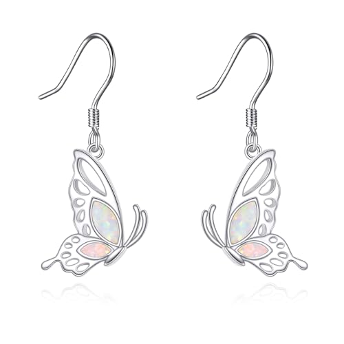 Animal Earrings Silver Cat/Panda/Dog/Owl/Butterfly/Peacock Dangle Earrings Cute Animal Jewellery Gift for Women von NTALJC