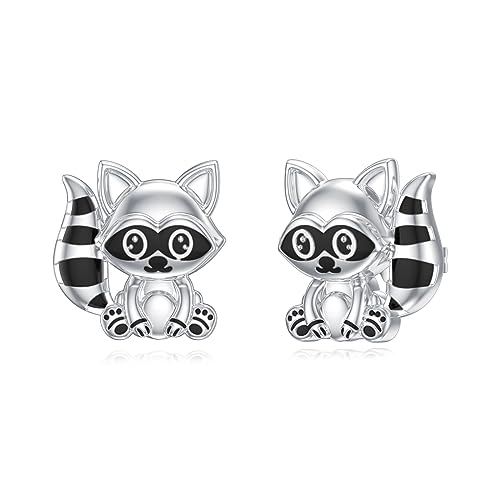 Animal Earrings Silver Cat/Pig/Dinosaur/Cow/Frog/Hedgehog/Turtle Stud Earrings Cute Animal Jewellery Gifts for Women Girls von NTALJC