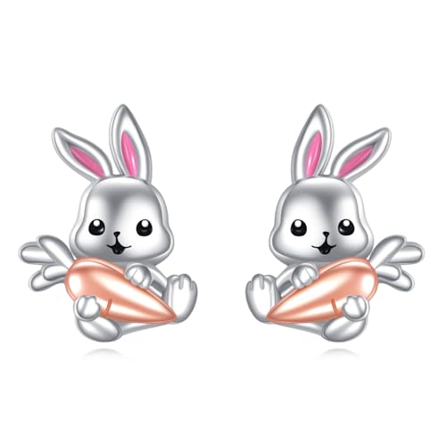 Animal Earrings Silver Cat/Pig/Dinosaur/Cow/Frog/Hedgehog/Turtle Stud Earrings Cute Animal Jewellery Gifts for Women Girls von NTALJC