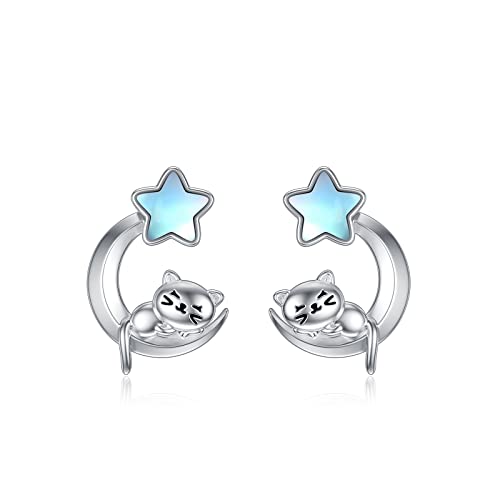 Animal Earrings Silver Cat/Pig/Dinosaur/Cow/Frog/Hedgehog/Turtle Stud Earrings Cute Animal Jewellery Gifts for Women Girls von NTALJC