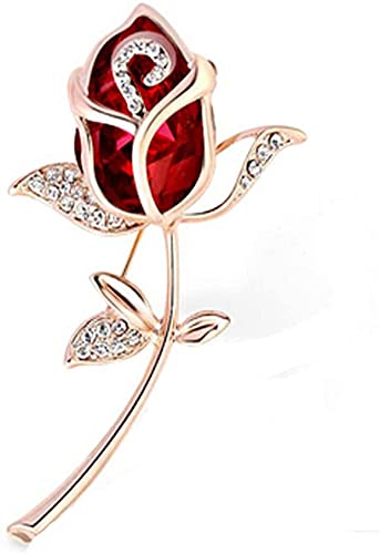 Brosche Pin Brosche Stifte, Temperament Charming Rose Blumenform in Brosche Frauenkleid Pullover Rucksack Accessoires, rotes Abzeichen Brosche Pin Brosche Stifte, Temperament Charming Rose Blumenform in Brosche Frauenkleid Pullover Rucksack Accessoires, rotes Abzeichen von NTALJC