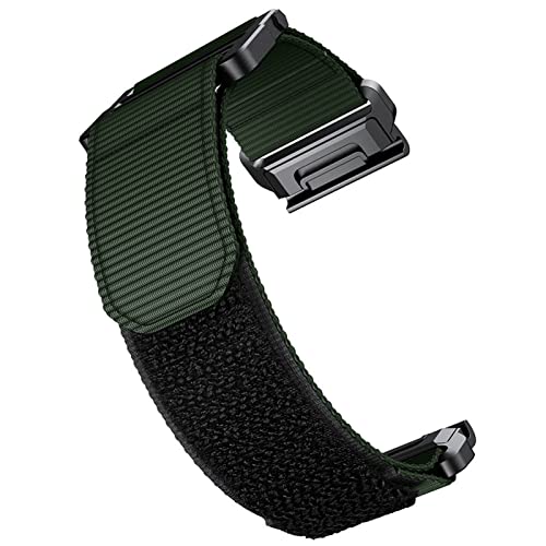 For Garmin Watch Bands Compatible Fenix 7X 6X Pro GPS 5X 3HR Descent Mk1 Mk2 Titanic Velcro Strap 26mm Quick Release Nylon Canvas Strap (Color : Army green, Size : Fenix3) von NTALJC