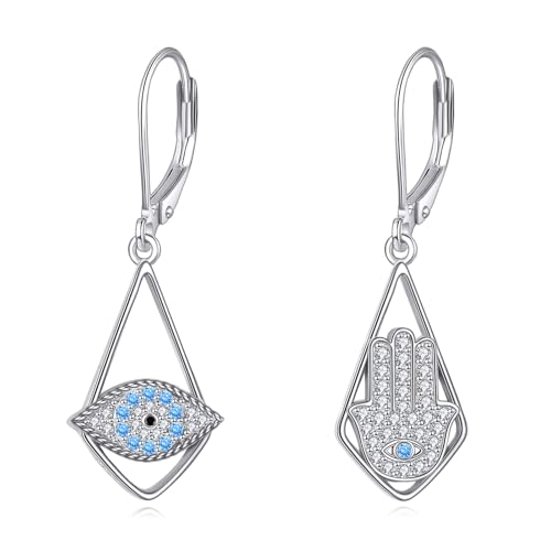 Hebelohrringe Silber Dream Catcher/Larimar/Opal/Lapis/türkisstropfen Ohrringe Juwelengeschenk für Frauen von NTALJC