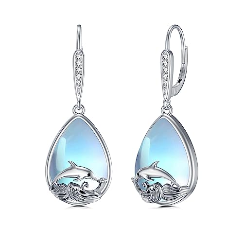 Hebelohrringe Silber Dream Catcher/Larimar/Opal/Lapis/türkisstropfen Ohrringe Juwelengeschenk für Frauen von NTALJC