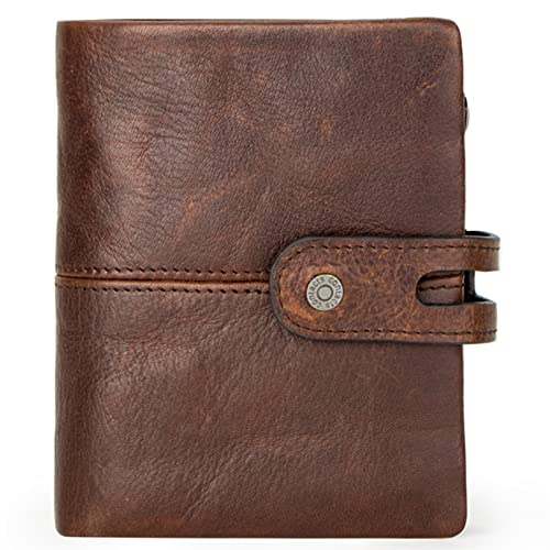 Herren-Geldbörse aus echtem Leder, RFID-blockierender Reißverschluss, Bifold-Geldbörse, minimalistisches, schlankes Portemonnaie – dünnes und stilvolles Sicherheits-Geldbörse mit Diebstahlschutz und von NTALJC