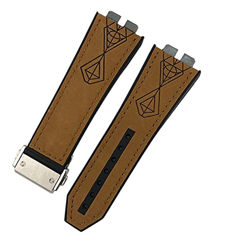 NTALJC 17 * 27mm Genuine Leather Rubber Silicone Watchband For Big Bang 42mm 441 440 Calfskin Quick Release Watch Strap von NTALJC