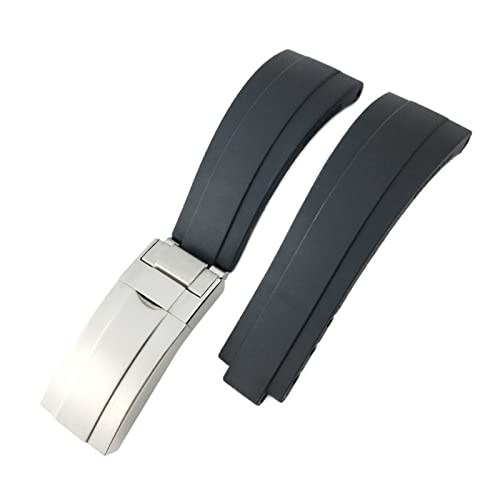 NTALJC 20mm 21mm Rubber Watchband For GMT OYSTERFLEX Daytona Submariner DEEPSEA Waterproof Strap von NTALJC