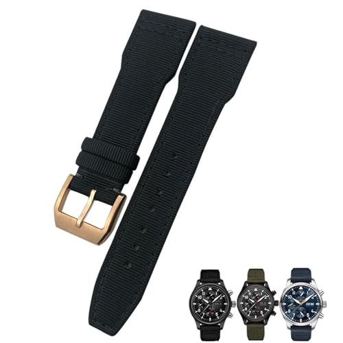 NTALJC 22mm 21mm Nylon Fabric Watchband geeignet für IWC Big Pilot IIW388002 Spitfire Watch Gurt Grüne Leinwand Sportbänder Sportbänder von NTALJC