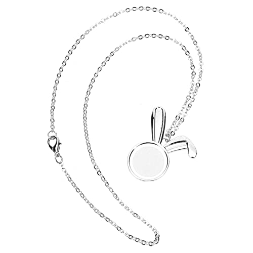 NTALJC 2pcs Metall Plüschohren Tier Kaninchen Tiere Halsketten Halsketten vorhanden Halsendekoration Minimalistischer Schmuck für Frauen Schlüsselbeinketten Legierung von NTALJC