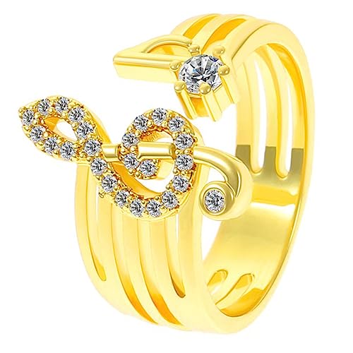 NTALJC 2pcs Musical Note Ring Chrismas Crismistmas Valentine Day Valentiner plattierter Schmuckringe Versprechen Ring Musik Note Verlobungsring Öffnungsring Ringlegierung von NTALJC