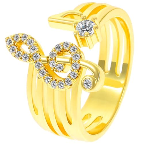 NTALJC 2pcs Musical Note Ring Chrismas Crismistmas Valentine Day Valentiner plattierter Schmuckringe Versprechen Ring Musik Note Verlobungsring Öffnungsring Ringlegierung NTALJC 2pcs Musical Note Ring Chrismas Crismistmas Valentine Day Valentiner plattierter Schmuckringe Versprechen Ring Musik Note Verlobungsring Öffnungsring Ringlegierung von NTALJC