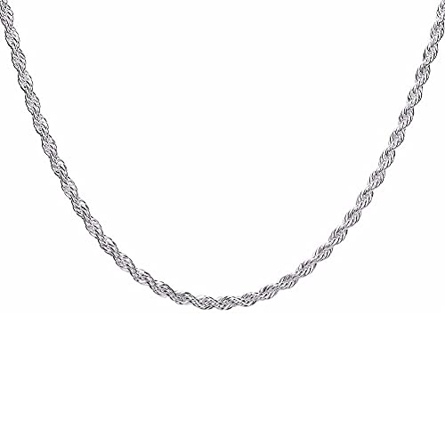 NTALJC 4 mm verdrehte Kette Sterling Silber Anhänger für Frauen Männer Schmuck NTALJC 4 mm verdrehte Kette Sterling Silber Anhänger für Frauen Männer Schmuck von NTALJC