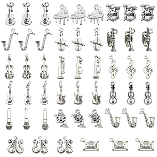 NTALJC 51 PCs Retro Violine während des hängenden Musikinstruments Anhänger Musik mit Loch für Armbänder Eilla Locken NTALJC 51 PCs Retro Violine während des hängenden Musikinstruments Anhänger Musik mit Loch für Armbänder Eilla Locken von NTALJC