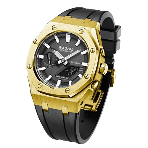 NTALJC 5rd für GA-B2110 GA2100 MOD KIT Metal Watch Lünette Weiche Silikongurt Uhr MODding Ersatzzubehör von NTALJC